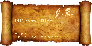 Jánossy Rita névjegykártya