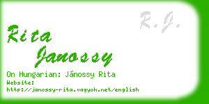 rita janossy business card