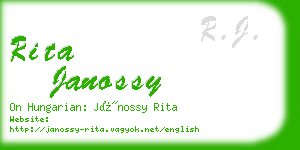 rita janossy business card